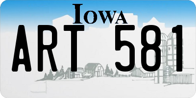 IA license plate ART581