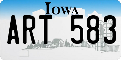 IA license plate ART583
