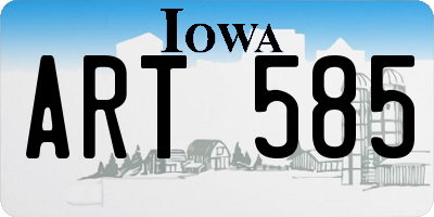 IA license plate ART585