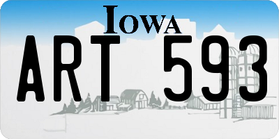 IA license plate ART593