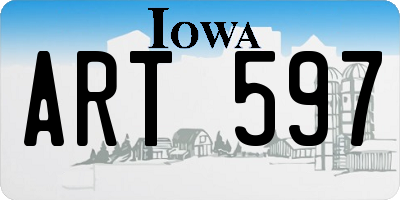 IA license plate ART597