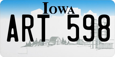 IA license plate ART598