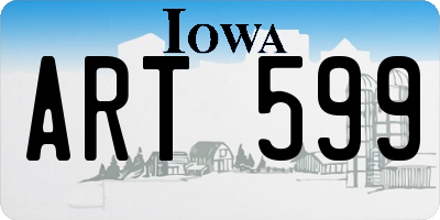 IA license plate ART599