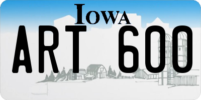 IA license plate ART600