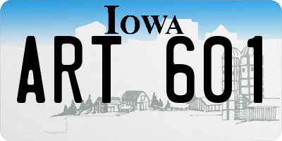 IA license plate ART601