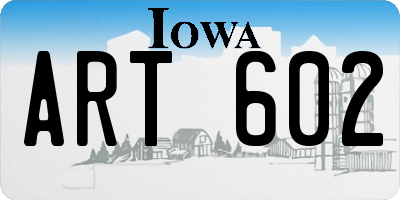 IA license plate ART602