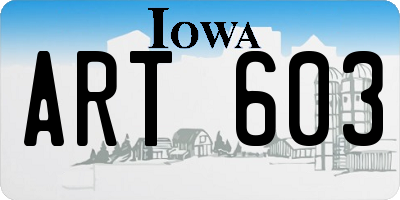 IA license plate ART603