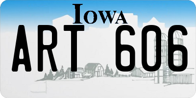IA license plate ART606
