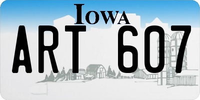 IA license plate ART607
