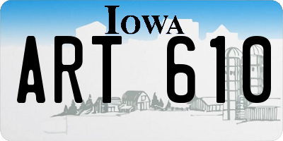 IA license plate ART610