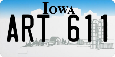 IA license plate ART611
