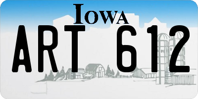 IA license plate ART612