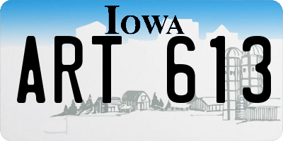 IA license plate ART613