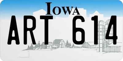 IA license plate ART614