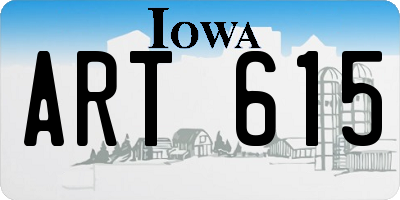 IA license plate ART615