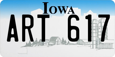 IA license plate ART617