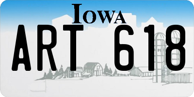 IA license plate ART618