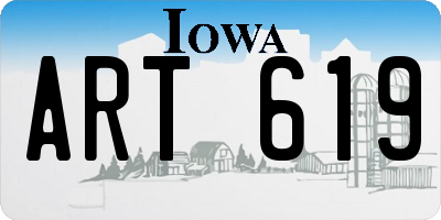 IA license plate ART619