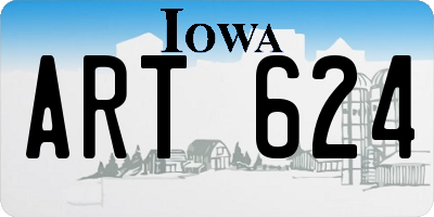 IA license plate ART624
