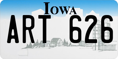 IA license plate ART626