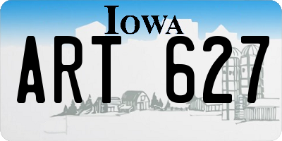 IA license plate ART627