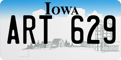 IA license plate ART629