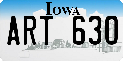 IA license plate ART630