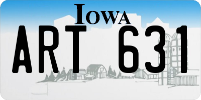 IA license plate ART631