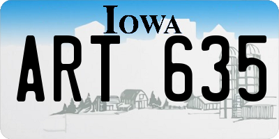 IA license plate ART635