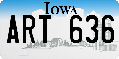 IA license plate ART636