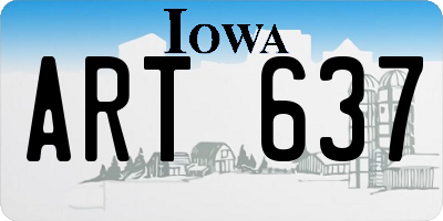 IA license plate ART637