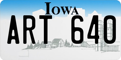 IA license plate ART640