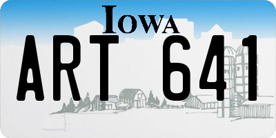 IA license plate ART641