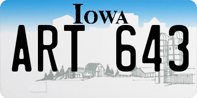 IA license plate ART643