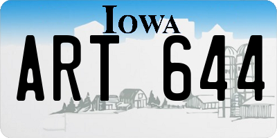 IA license plate ART644