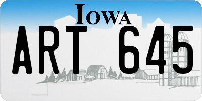 IA license plate ART645