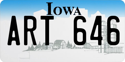 IA license plate ART646
