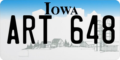 IA license plate ART648