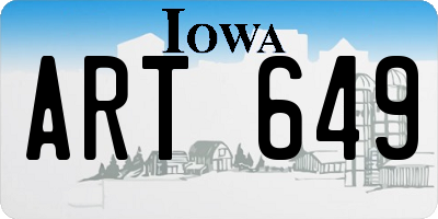 IA license plate ART649