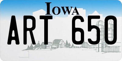 IA license plate ART650