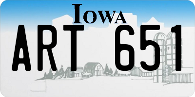 IA license plate ART651