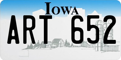 IA license plate ART652