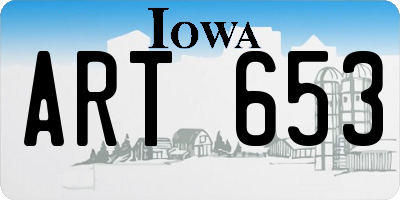 IA license plate ART653