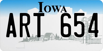 IA license plate ART654