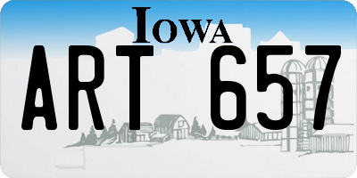 IA license plate ART657