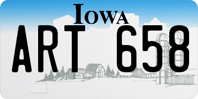 IA license plate ART658