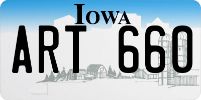 IA license plate ART660