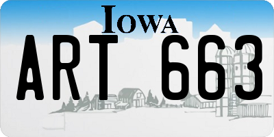 IA license plate ART663