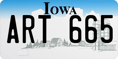 IA license plate ART665