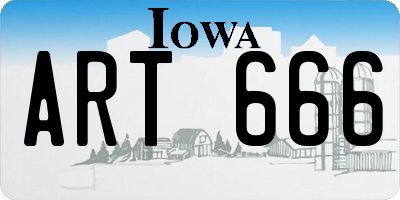 IA license plate ART666